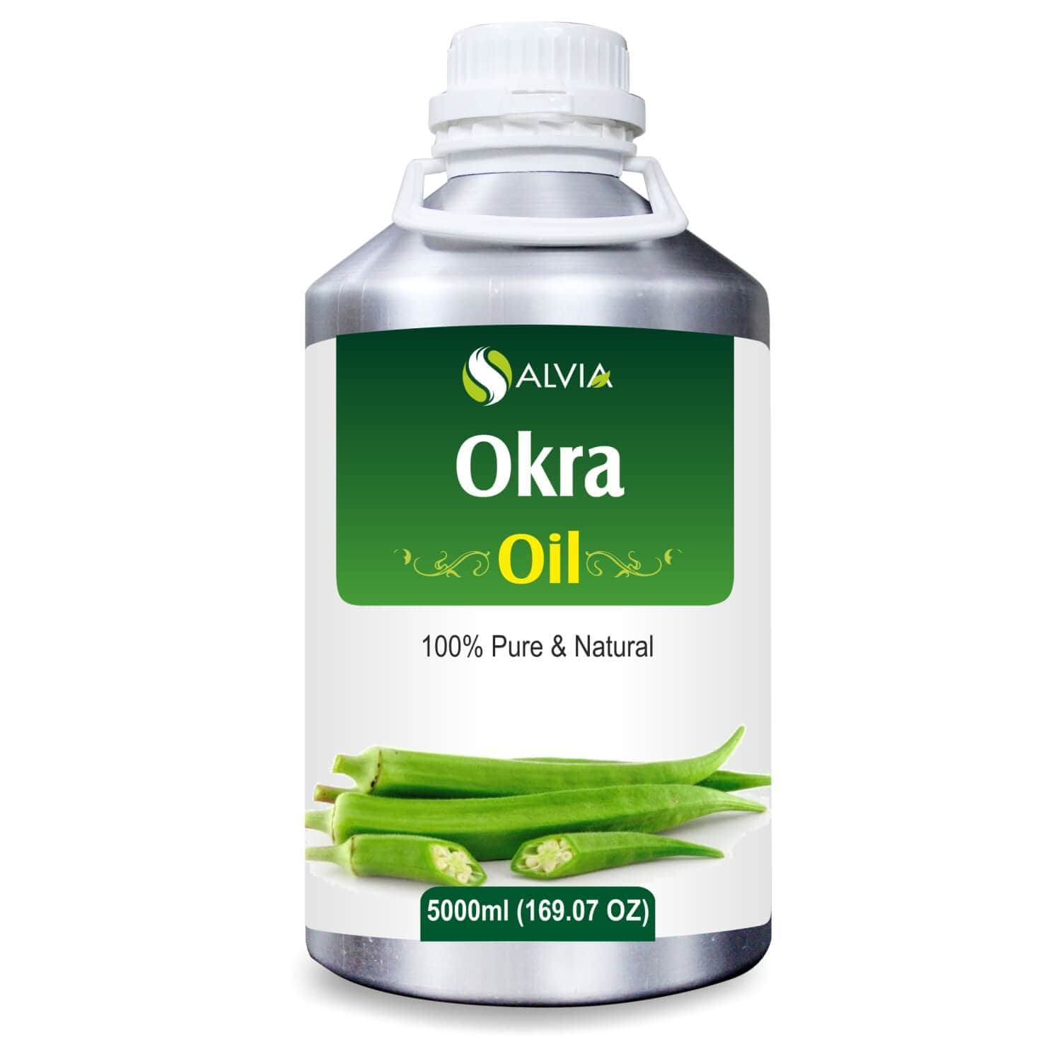 Salvia Natural Essential Oils 5000ml Okra Oil (Abelmoschus Esculentus) 100% Natural Essential Oil Best For Aromatherapy, Reduces Scars, Soothes Skin Irritation, Promotes Hair Growth Salvia Natural Essential Oils 5000ml Okra Oil (Abelmoschus Esculentus) 100% Natural Essential Oil Best For Aromatherapy, Reduces Scars, Soothes Skin Irritation, Promotes Hair Growth
